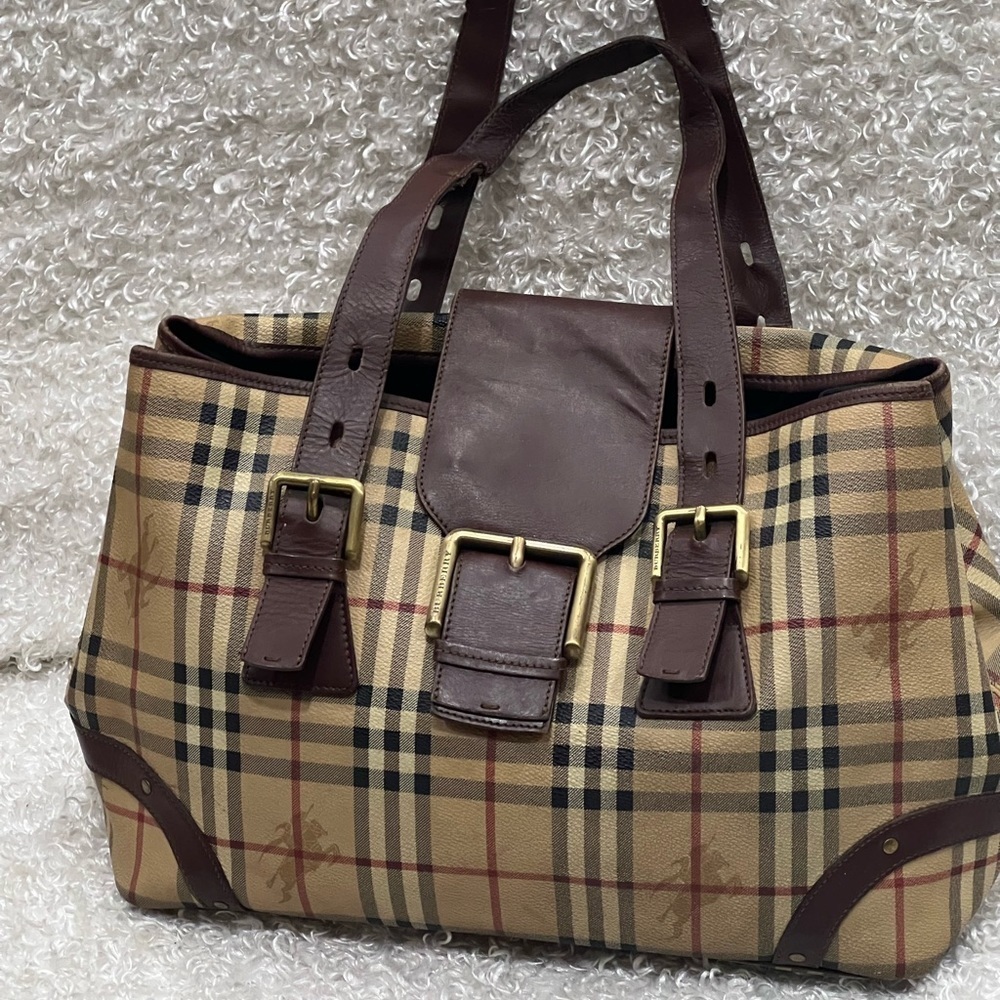 BURBERRY Haymarket Check Handle Bag